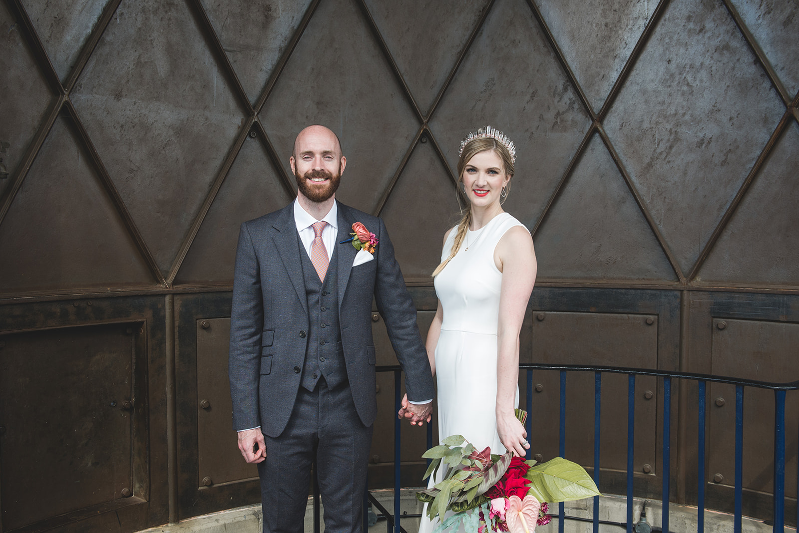 Image from an industrial London wedding at Trinity Buoy Wharf by Birmingham Wedding Photographer byGarazi