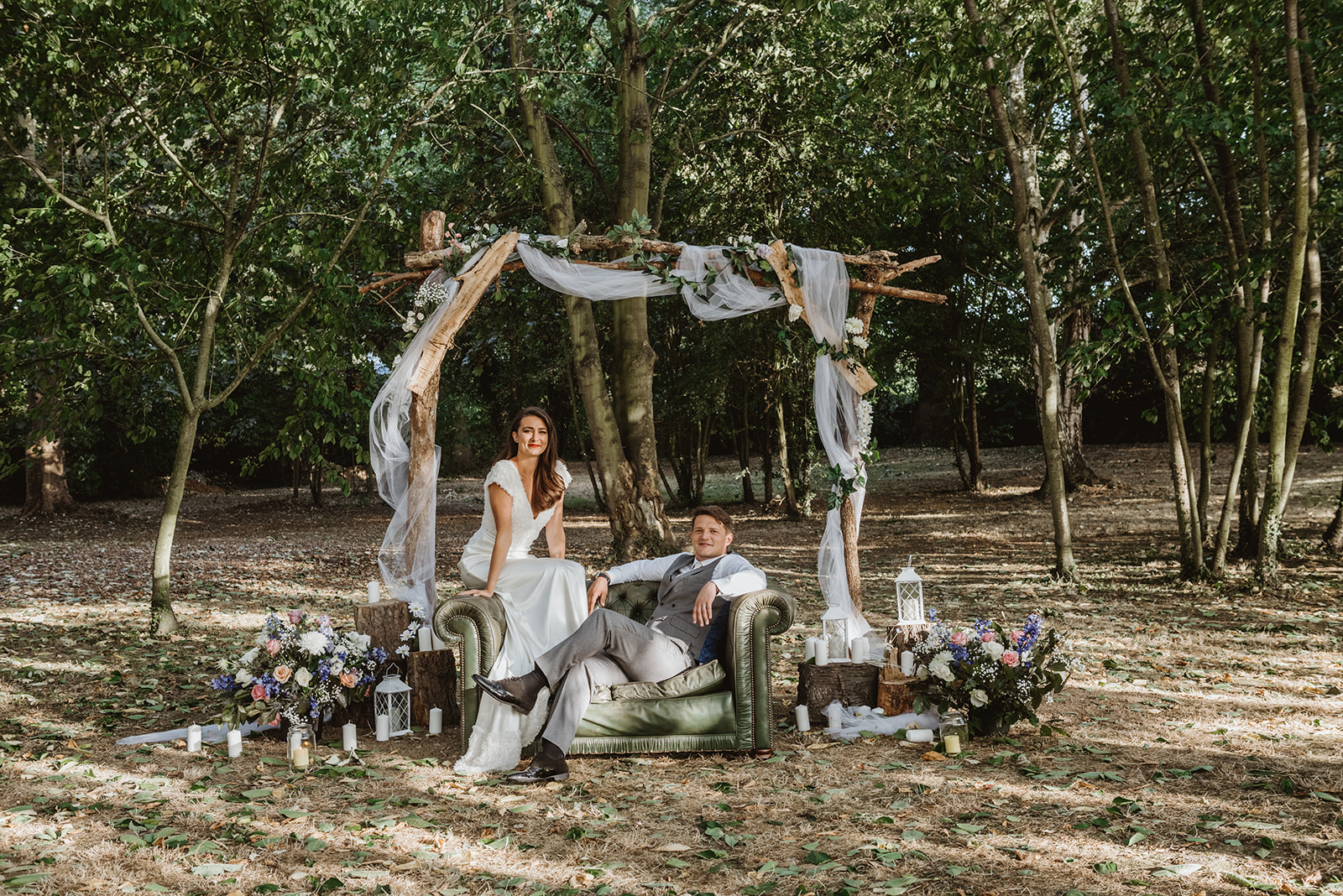 Forest wedding arch photo by West Midlands and Birmingham wedding photographer byGarazi